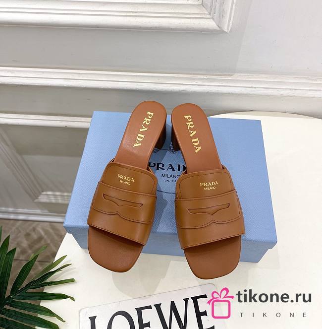 Prada Leather Sandals Brown 1XX781 35mm - 1