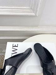 Loewe Toggle Flat Sandal In Shiny Smoot Calfskin Black - 6