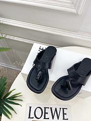 Loewe Toggle Flat Sandal In Shiny Smoot Calfskin Black - 3