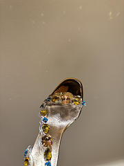 Christian Louboutin Rosa Z Jewel 10mm Sandals TPU Strass And Laminated Calf Leather Gold - 6