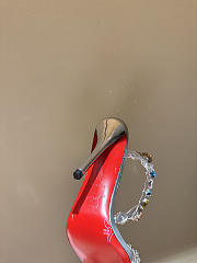 Christian Louboutin Rosa Z Jewel 10mm Sandals TPU Strass And Laminated Calf Leather Silver - 5