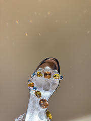 Christian Louboutin Rosa Z Jewel 10mm Sandals TPU Strass And Laminated Calf Leather Silver - 2