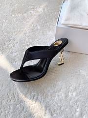 YSL Opyum Mules In Satin Crepe Black 85mm - 5