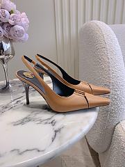 YSL Babylone Breteuil Slingback Pumps In Smooth Leather In Brown 9mm - 6