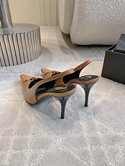 YSL Babylone Breteuil Slingback Pumps In Smooth Leather In Brown 9mm - 4