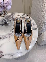 YSL Babylone Breteuil Slingback Pumps In Smooth Leather In Brown 9mm - 3