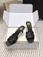 YSL Tribute Mules In Smooth Leather Black 8.5mm - 1
