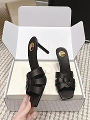 YSL Tribute Mules In Smooth Leather Black 8.5mm - 4