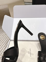 YSL Tribute Mules In Smooth Leather Black 8.5mm - 6