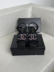 Chanel Sandals Mesh & Glass Beads Black 99mm - 6