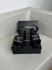 Chanel Sandals Mesh & Glass Beads Black 99mm - 4