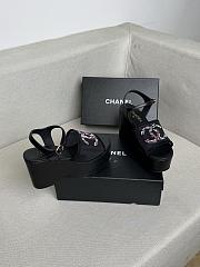 Chanel Sandals Mesh & Glass Beads Black 99mm - 3