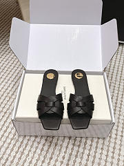 YSL Tribute Mules In Smooth Leather Black - 1