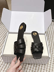 YSL Tribute Mules In Smooth Leather Black - 5