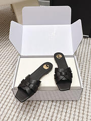 YSL Tribute Mules In Smooth Leather Black - 4