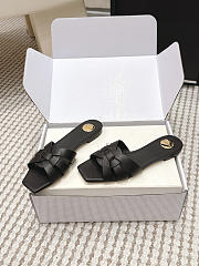 YSL Tribute Mules In Smooth Leather Black - 3