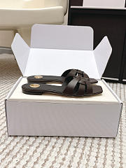 YSL Tribute Mules In Smooth Leather Dark Brown - 4