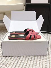 YSL Tribute Mules In Smooth Leather Pink - 2