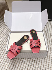 YSL Tribute Mules In Smooth Leather Pink - 6