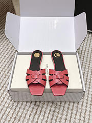 YSL Tribute Mules In Smooth Leather Pink - 4