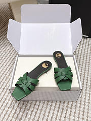 YSL Tribute Mules In Smooth Leather Green - 2