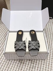 YSL Tribute Mules In Smooth Leather Gray - 1