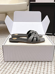 YSL Tribute Mules In Smooth Leather Gray - 6