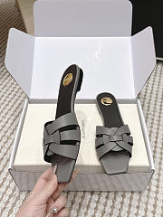 YSL Tribute Mules In Smooth Leather Gray - 4