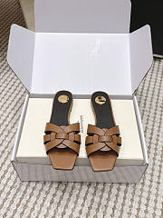 YSL Tribute Mules In Smooth Leather Brown - 1