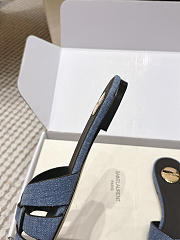 YSL Tribute Mules In Denim Blue - 6