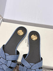 YSL Tribute Mules In Denim Blue - 3