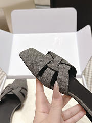 YSL Tribute Mules In Denim Black - 6