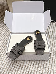 YSL Tribute Mules In Denim Black - 3