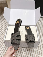 YSL Tribute Mules In Denim Black - 4