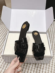 YSL Tribute Mules In Patent Leather Black - 3