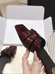 YSL Tribute Mules In Patent Leather Burgundy - 6