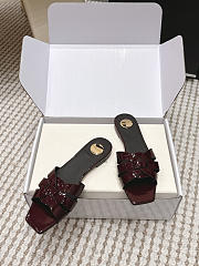 YSL Tribute Mules In Patent Leather Burgundy - 5