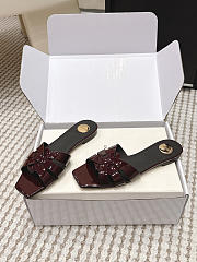 YSL Tribute Mules In Patent Leather Burgundy - 3