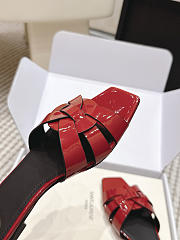 YSL Tribute Mules In Patent Leather Red - 5