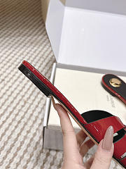 YSL Tribute Mules In Patent Leather Red - 2