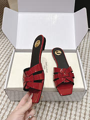 YSL Tribute Mules In Patent Leather Red - 3