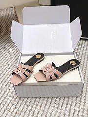 YSL Tribute Mules In Patent Leather Dark Pink - 4