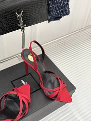 YSL Kate Sandals In Satin Crepe Red 11cm - 2