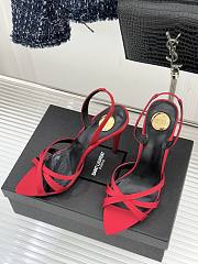 YSL Kate Sandals In Satin Crepe Red 11cm - 3