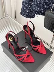 YSL Kate Sandals In Satin Crepe Red 11cm - 4