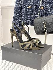 YSL Kate Sandals In Satin Crepe Teak 11cm - 1