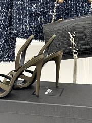 YSL Kate Sandals In Satin Crepe Teak 11cm - 3