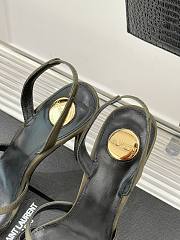 YSL Kate Sandals In Satin Crepe Teak 11cm - 4