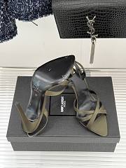 YSL Kate Sandals In Satin Crepe Teak 11cm - 5