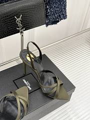 YSL Kate Sandals In Satin Crepe Teak 11cm - 6